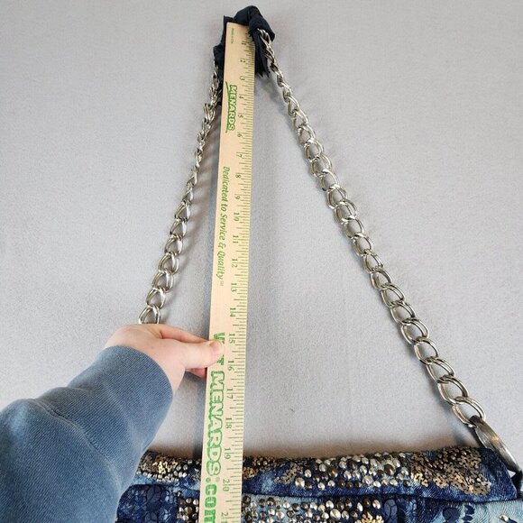 Cecilia De Bucourt Harrow Studded Denim Hobo Tote Distressed Leather Fringe‎ NEW - Picture 11 of 16